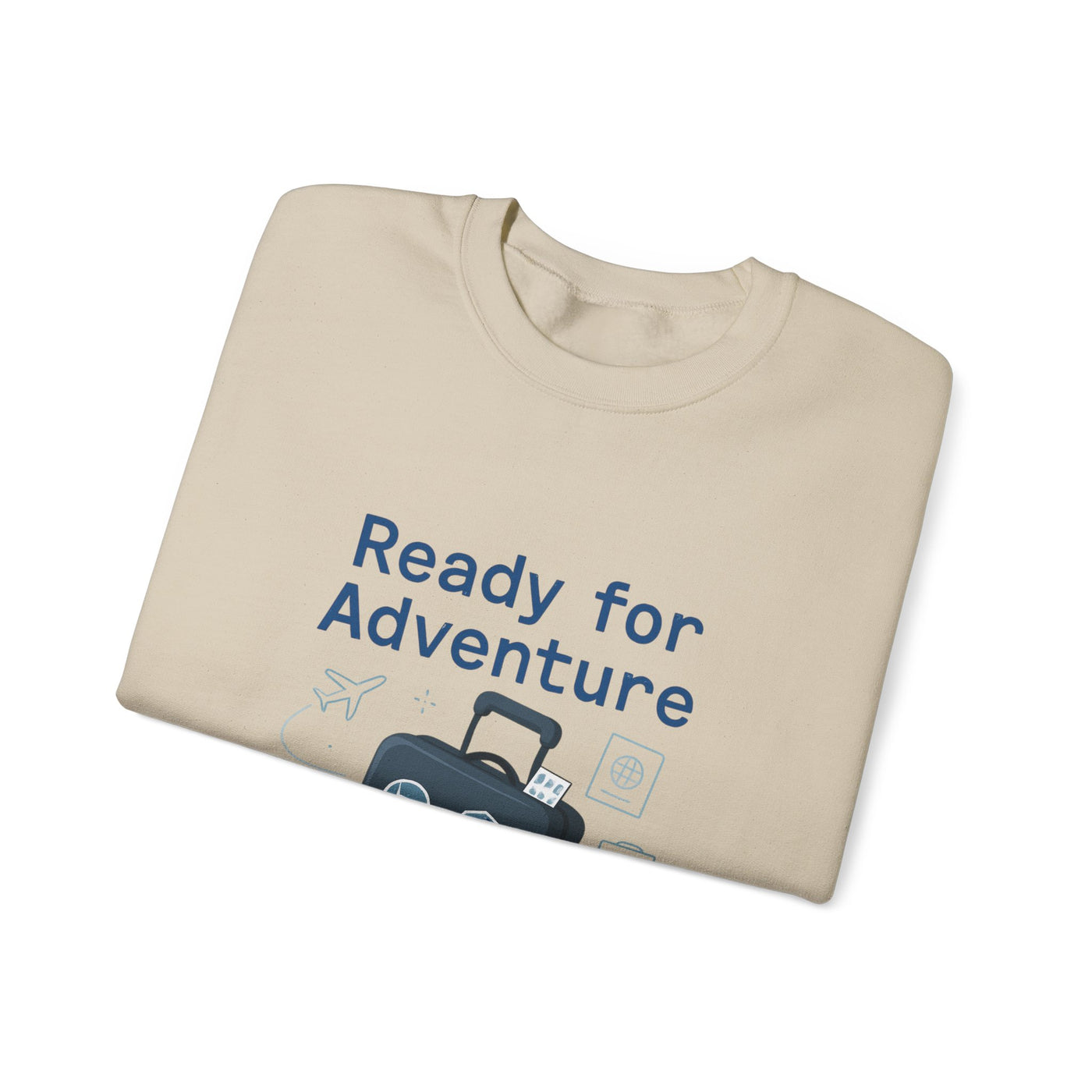 Ready for Adventure Sweatshirt — Travel Luggage Graphic Crewneck
