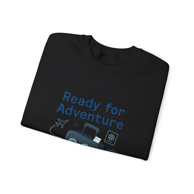 Ready for Adventure Sweatshirt — Travel Luggage Graphic Crewneck