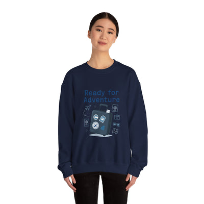 Ready for Adventure Sweatshirt — Travel Luggage Graphic Crewneck