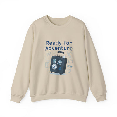 Ready for Adventure Sweatshirt — Travel Luggage Graphic Crewneck