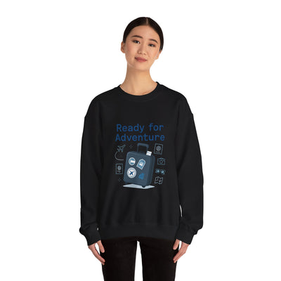 Ready for Adventure Sweatshirt — Travel Luggage Graphic Crewneck