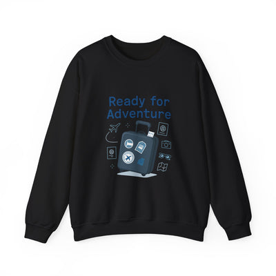 Ready for Adventure Sweatshirt — Travel Luggage Graphic Crewneck