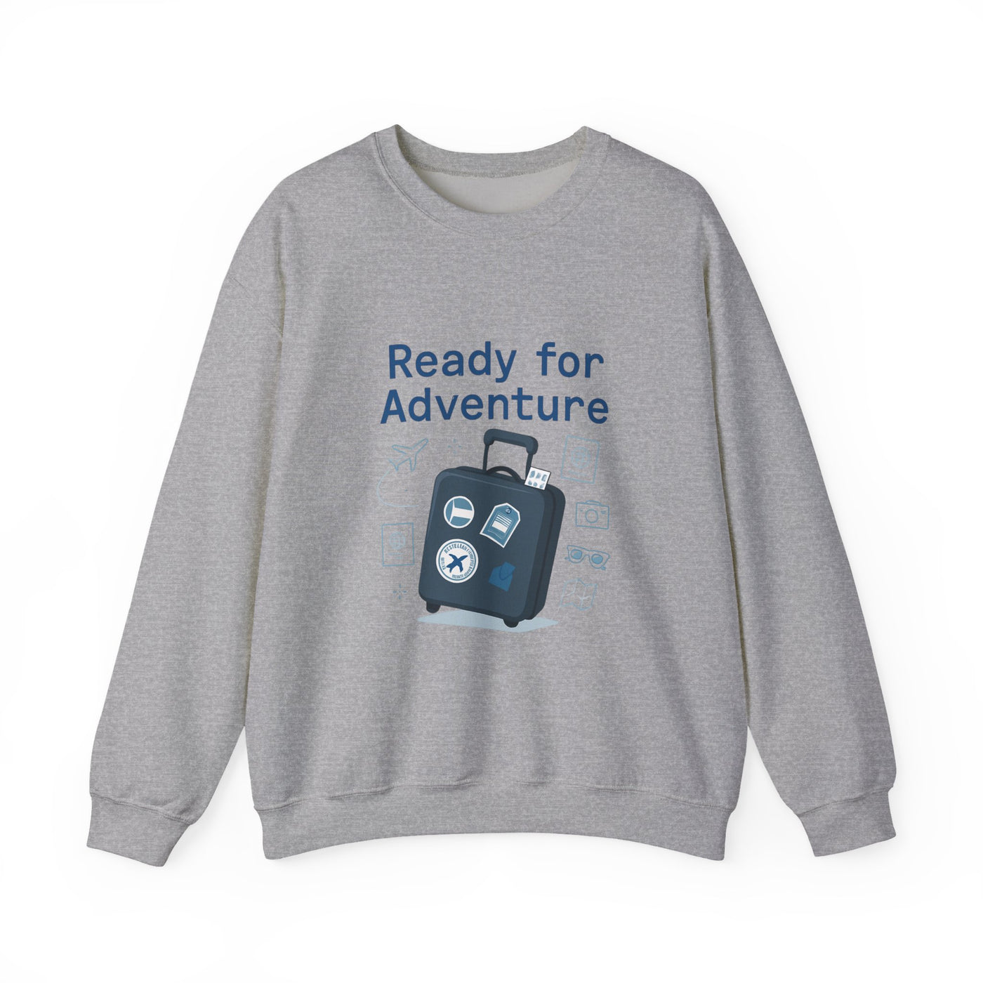 Ready for Adventure Sweatshirt — Travel Luggage Graphic Crewneck