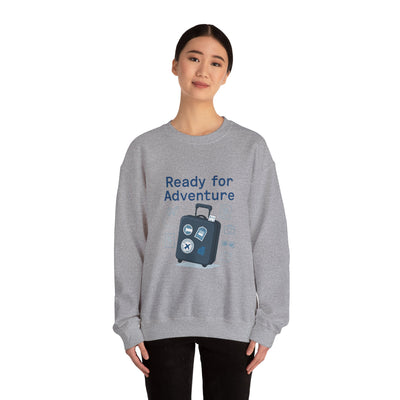 Ready for Adventure Sweatshirt — Travel Luggage Graphic Crewneck