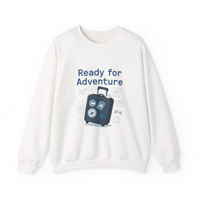 Ready for Adventure Sweatshirt — Travel Luggage Graphic Crewneck