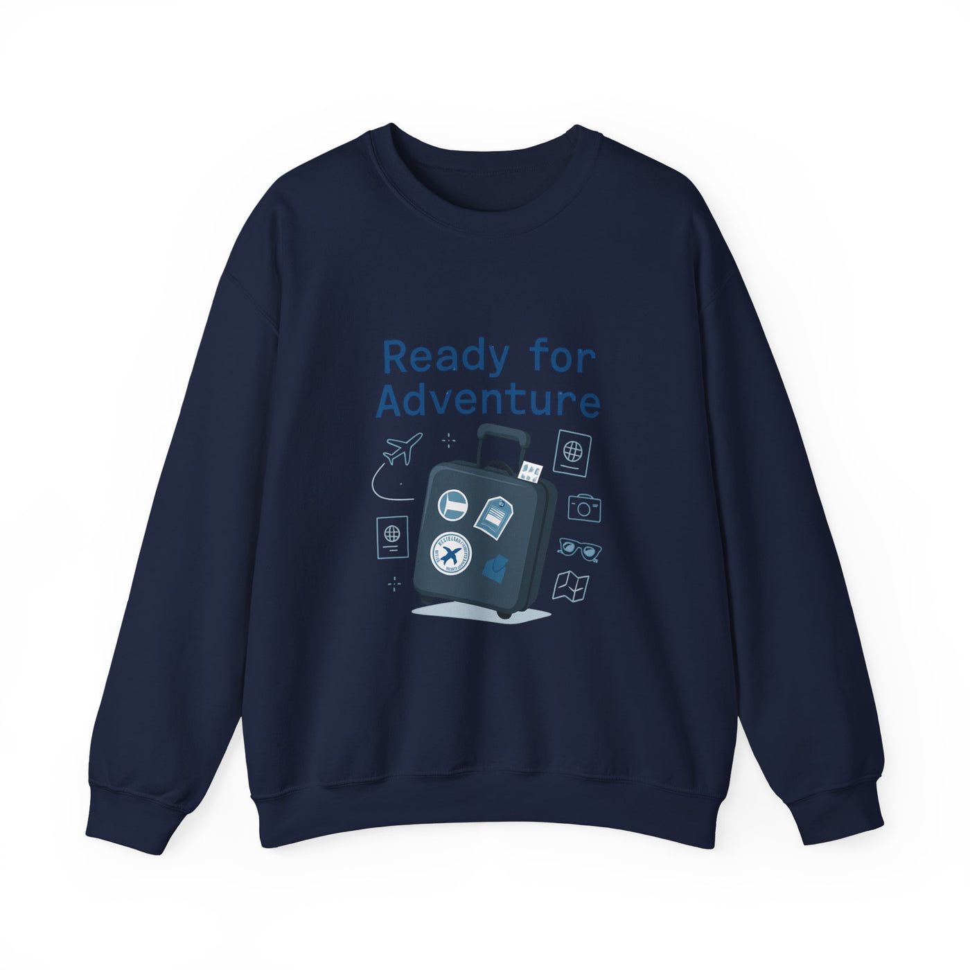 Ready for Adventure Sweatshirt — Travel Luggage Graphic Crewneck