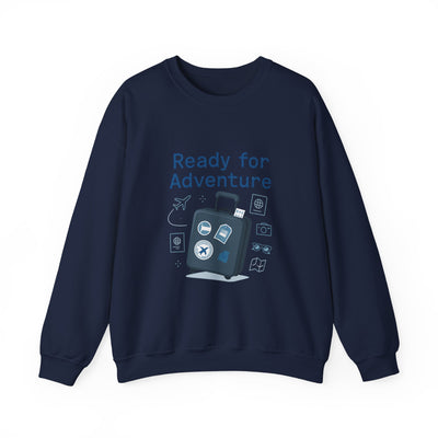 Ready for Adventure Sweatshirt — Travel Luggage Graphic Crewneck