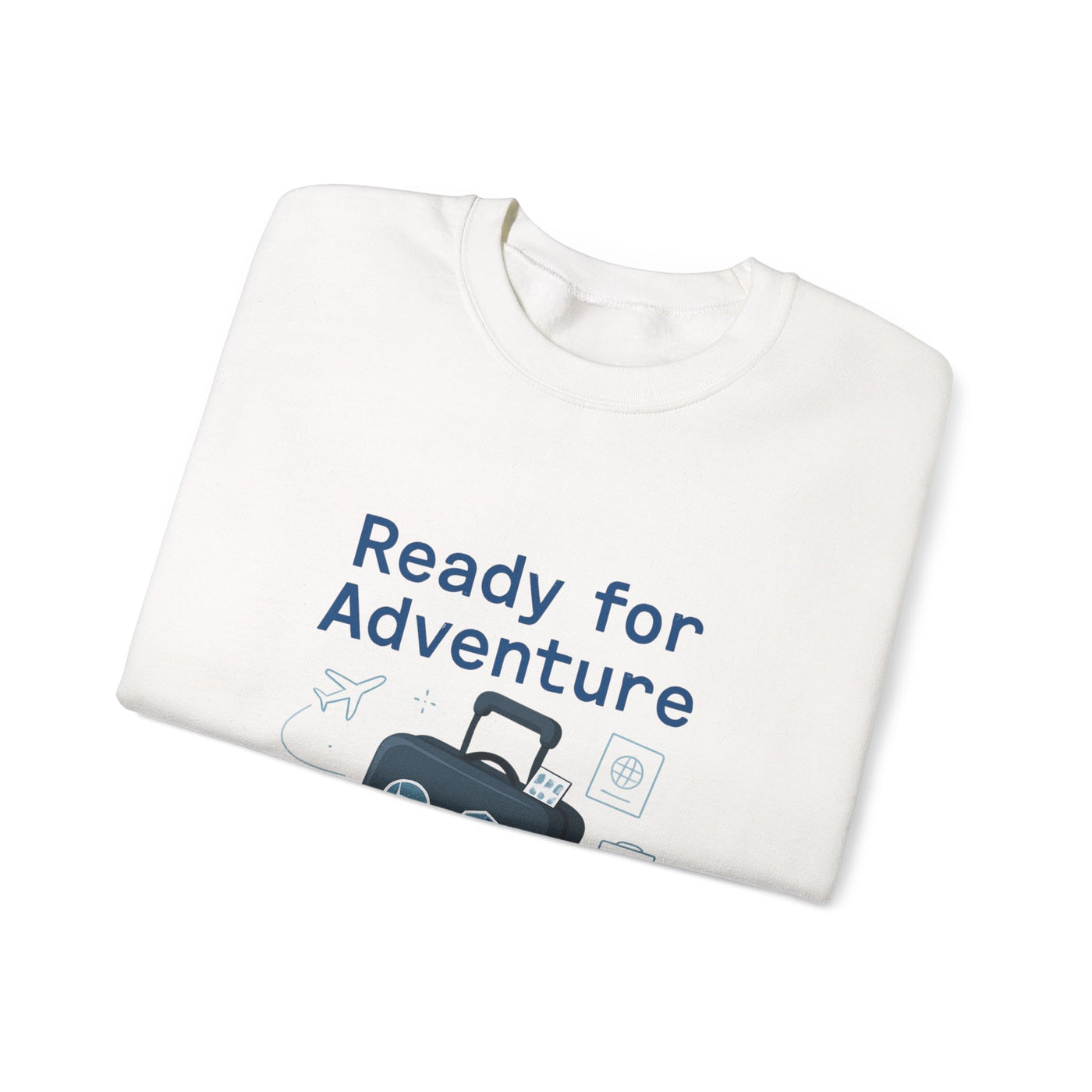 Ready for Adventure Sweatshirt — Travel Luggage Graphic Crewneck