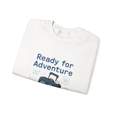 Ready for Adventure Sweatshirt — Travel Luggage Graphic Crewneck