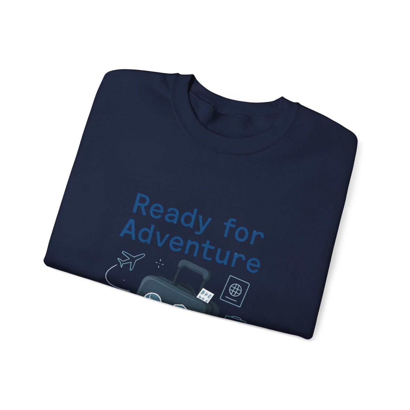 Ready for Adventure Sweatshirt — Travel Luggage Graphic Crewneck