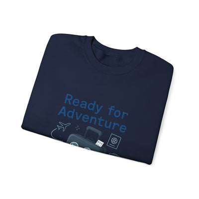 Ready for Adventure Sweatshirt — Travel Luggage Graphic Crewneck