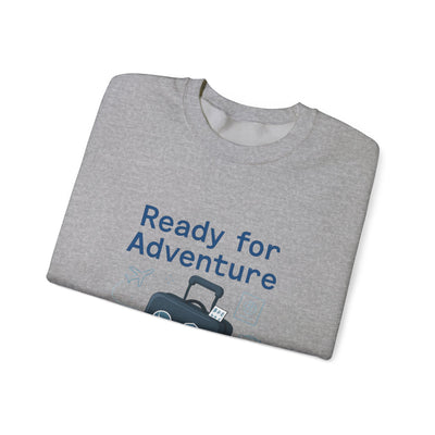 Ready for Adventure Sweatshirt — Travel Luggage Graphic Crewneck