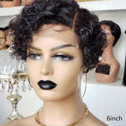 Ladies Black Small Curly Wigs