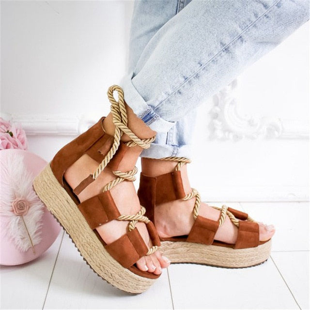 Summer Wedge Espadrilles Women Sandals