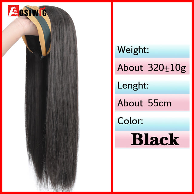 Synthetic Long Straight Head Style Wig Heat Resistant Hair