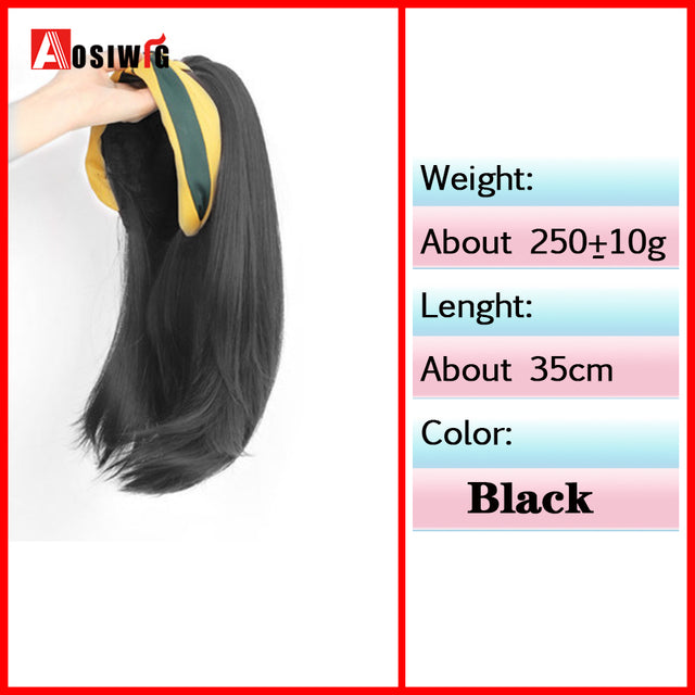 Synthetic Long Straight Head Style Wig Heat Resistant Hair