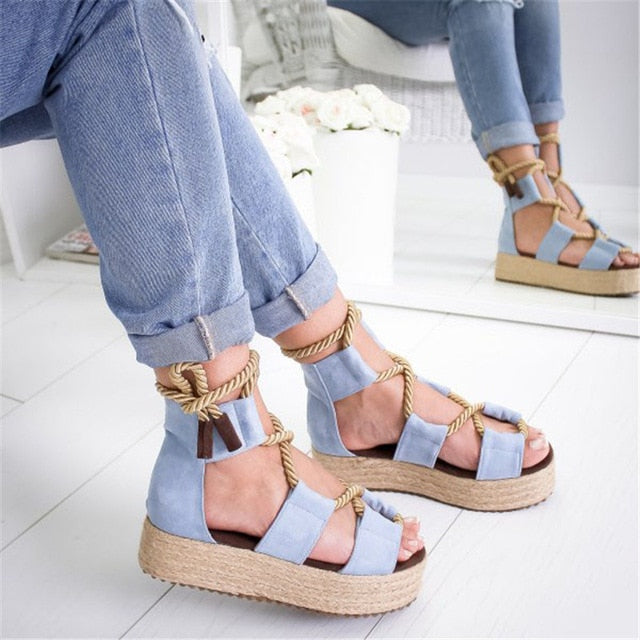 Summer Wedge Espadrilles Women Sandals