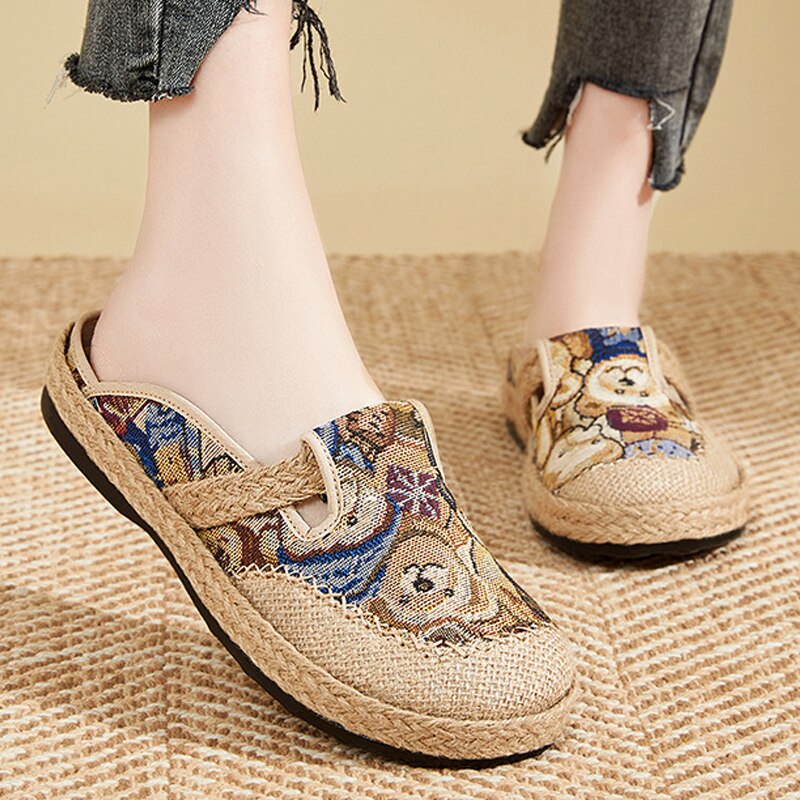 Summer Flat Shoe Straw Sandals