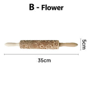 Christmas Wood Embossing Rolling Pin Tool Baking Accessories