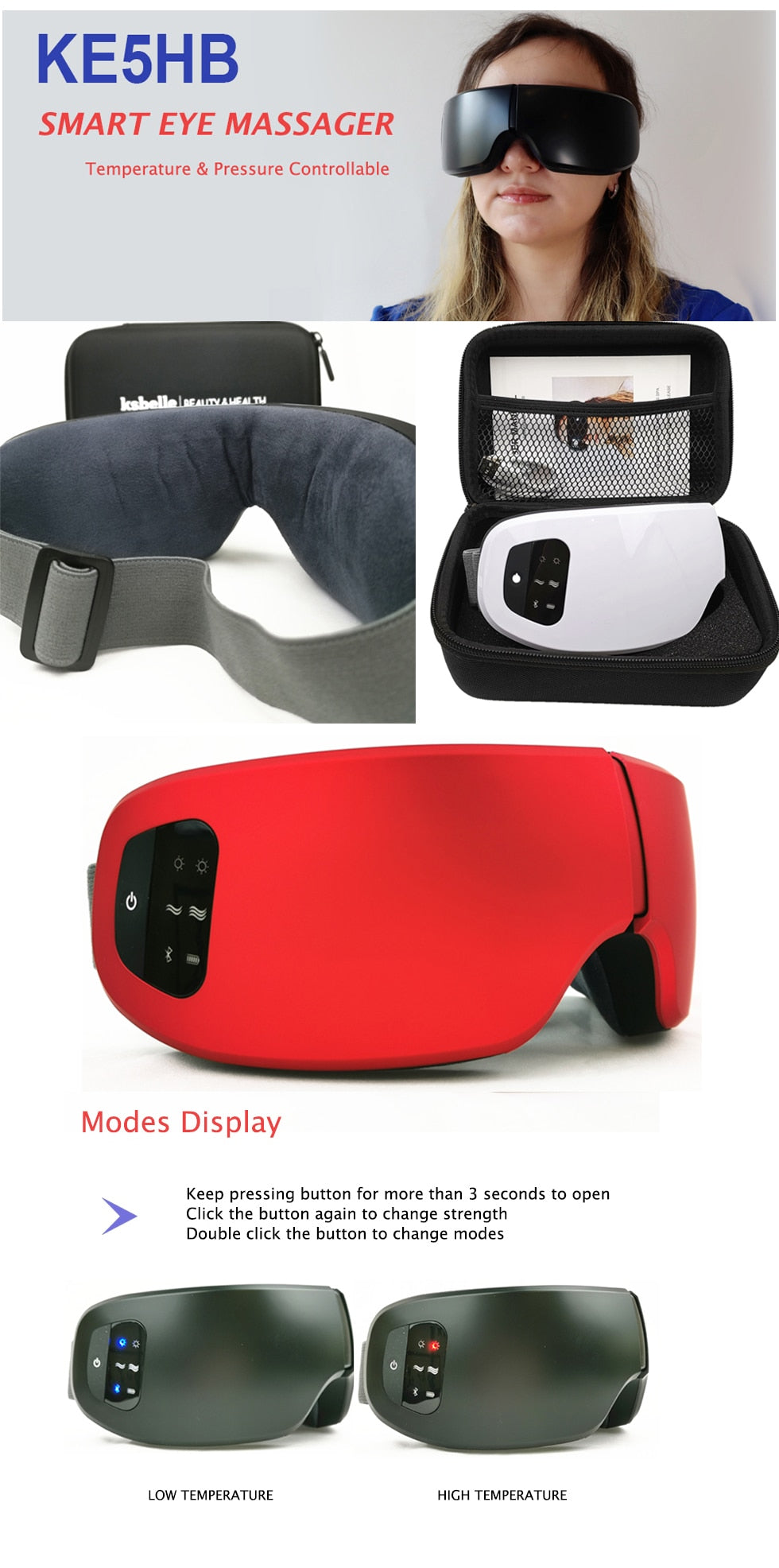 Electric Eyes Massage Glasses with Heat