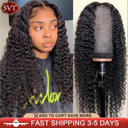 Deep Curly Lace Front Wig Human for Black Women