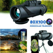 Portable 80X100 HD Monocular Telescope Smartphone Universal Camera Zoom Starscope