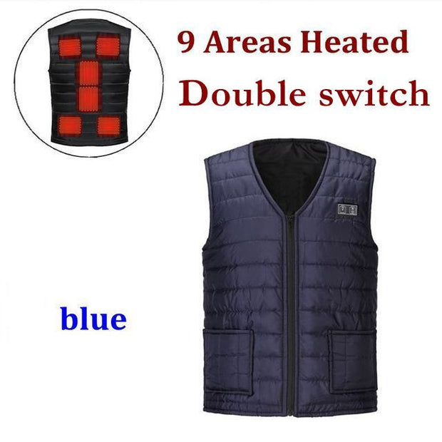 Men Women Outdoor Smart heating Cotton Vest USB winter Warm Jacket