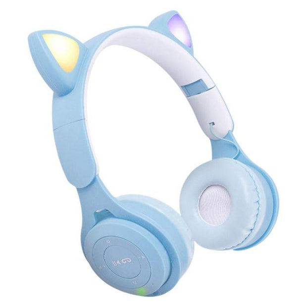 Luminous Flash Light Cute Cat Ears Bluetooth Wireless Headphone