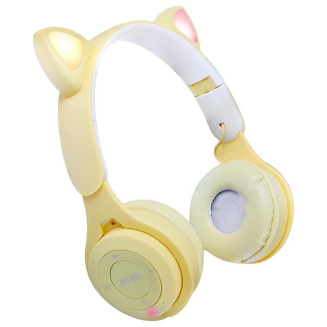 Luminous Flash Light Cute Cat Ears Bluetooth Wireless Headphone