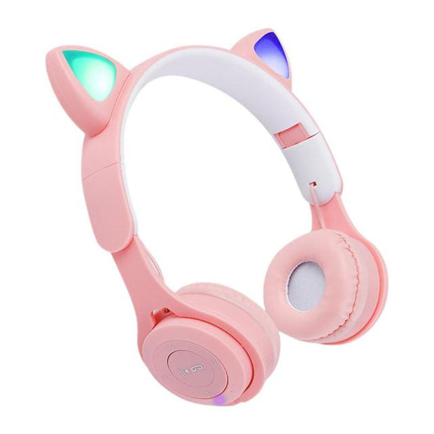 Luminous Flash Light Cute Cat Ears Bluetooth Wireless Headphone