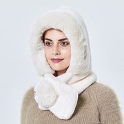 Winter Warm Fur Hat With Earflaps Women Thicken Cap Hooded