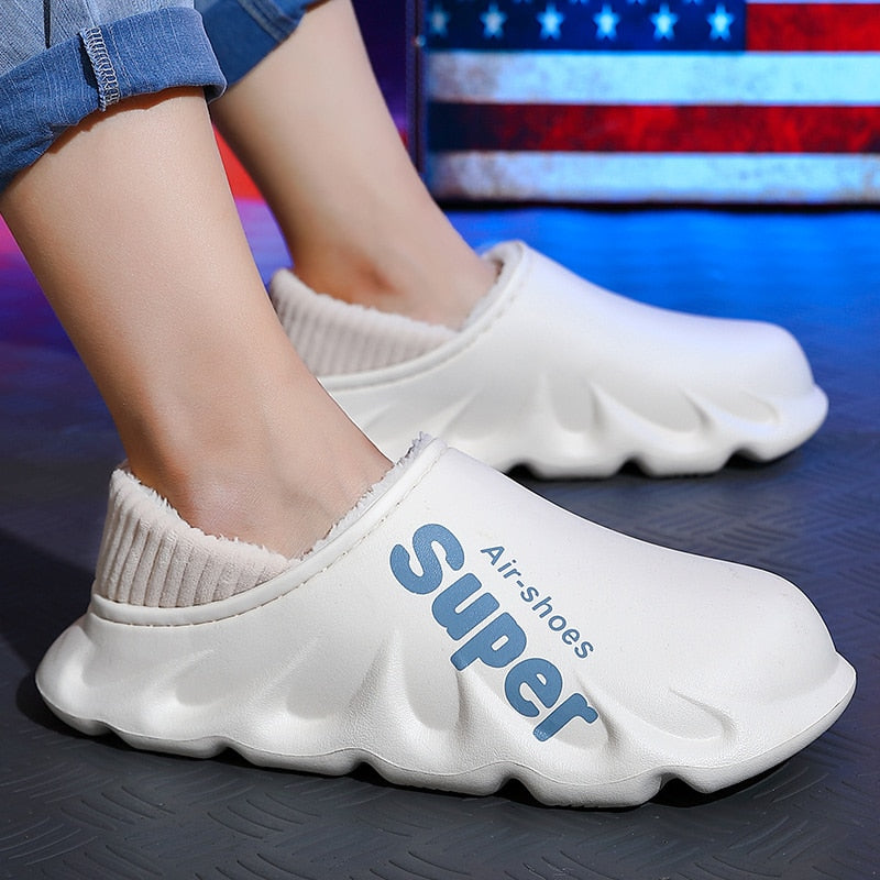 Winter Women Men's Non-Slip Waterproof Slippers